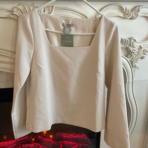 H&M Cream Long Sleeve Blouse